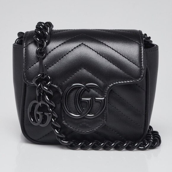 Gucci Handbags - Gucci Black Quilted Leather Marmont Shoulder/Waist Bag